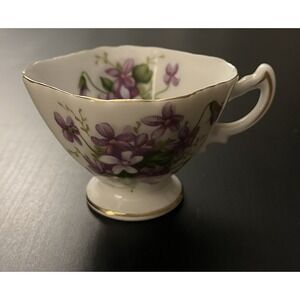 Spring Violets Rossetti Scalloped Footed Tea Cup Purple Violets Leaves Japan